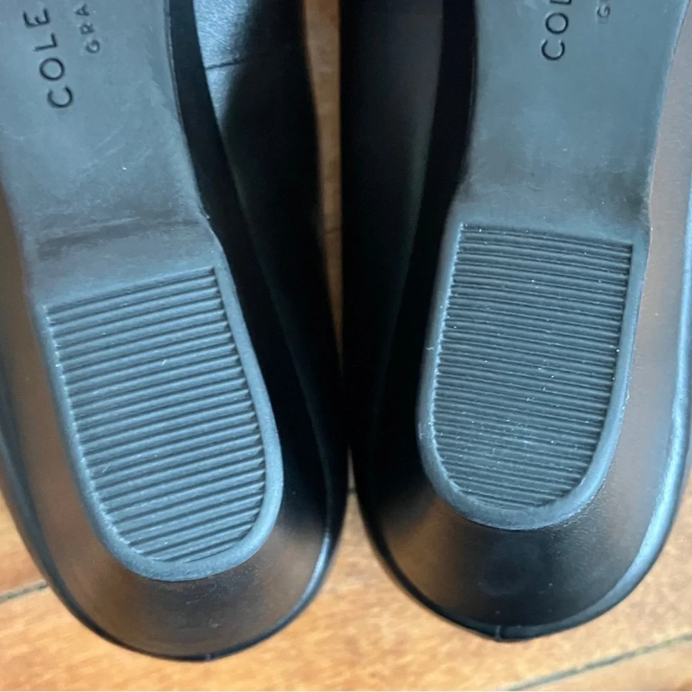 Cole Haan Wedge Waterproof Leather Pumps Black 7.5B Career Office Heels W17526